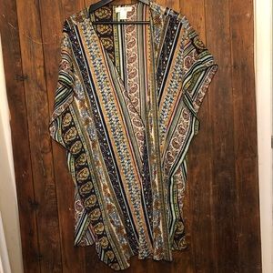 Band of Gypsies Paisley Sheer Drape Cardigan